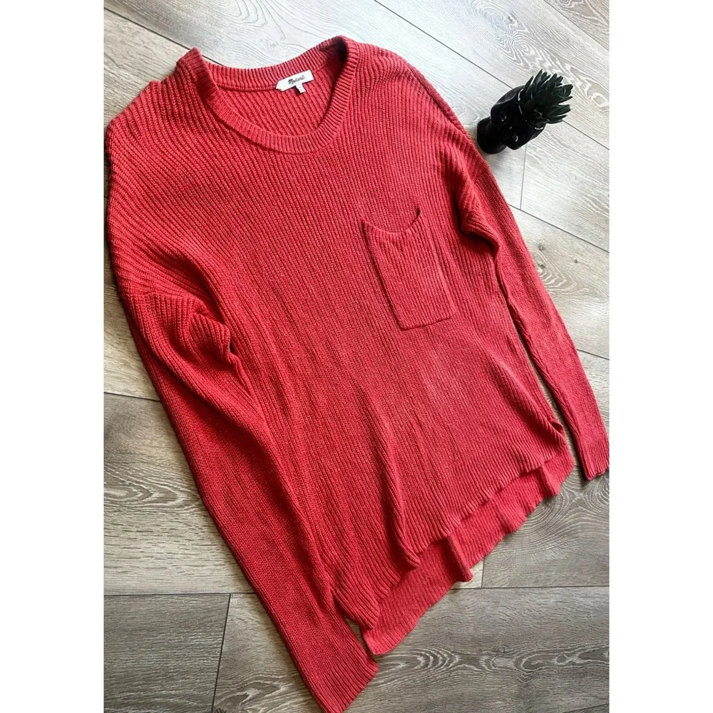 Madewell Women's Orange Crew Neck Sweater - Picture 5 of 8